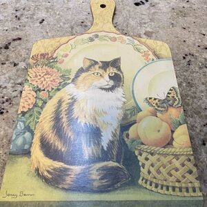 Floral Cat Design Cutting Board